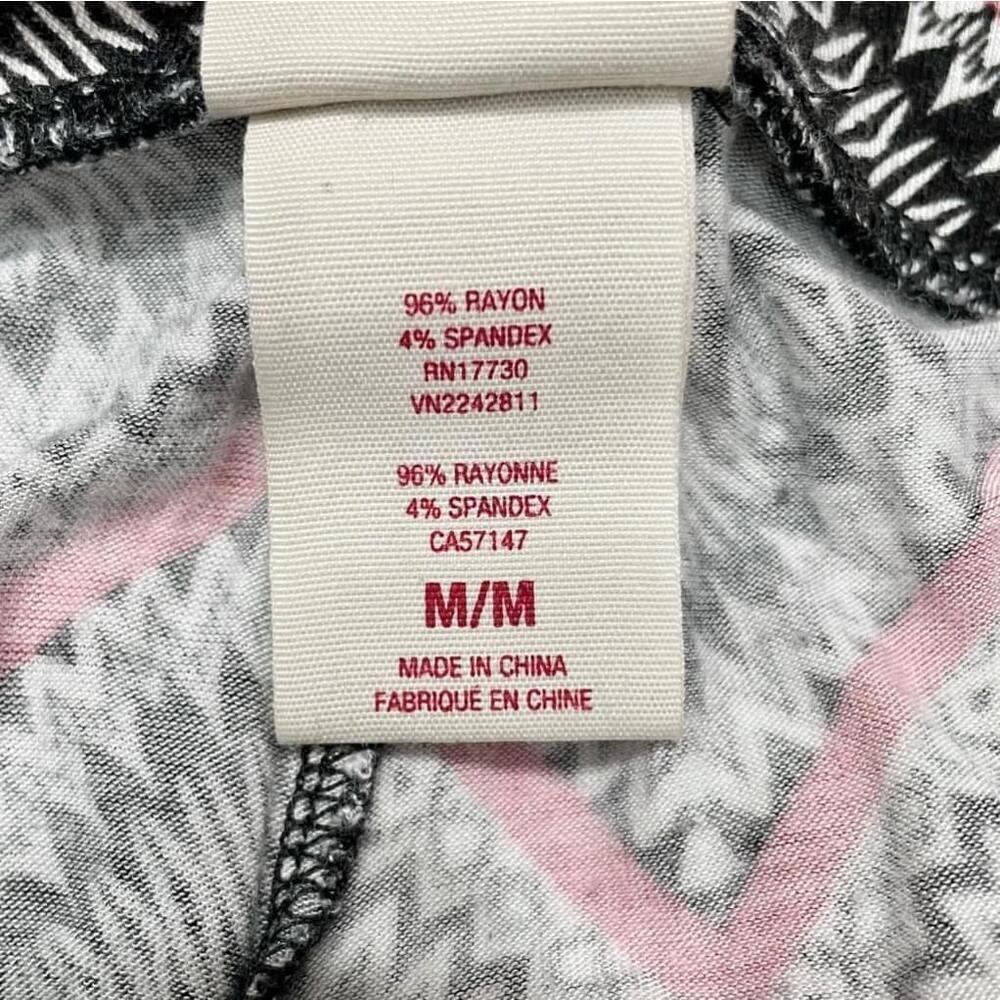 Mossimo Supply Co Palazzo Pants Medium Pink Black Chevron - Picture 6 of 9